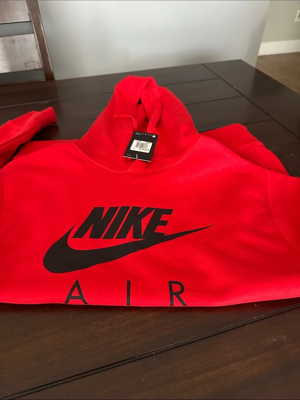 Nike Kids Red Hoodie with Black Air Logo